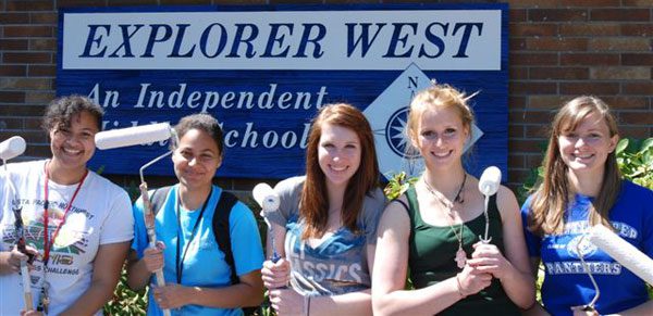 Alumni pitching in to spruce up the school.  