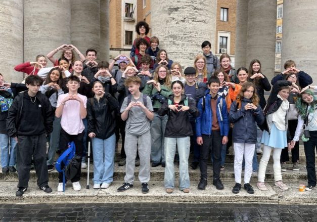 8th grade students on the annual trip to Rome