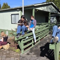 LA students reading outside 2 LA students reading outside 2